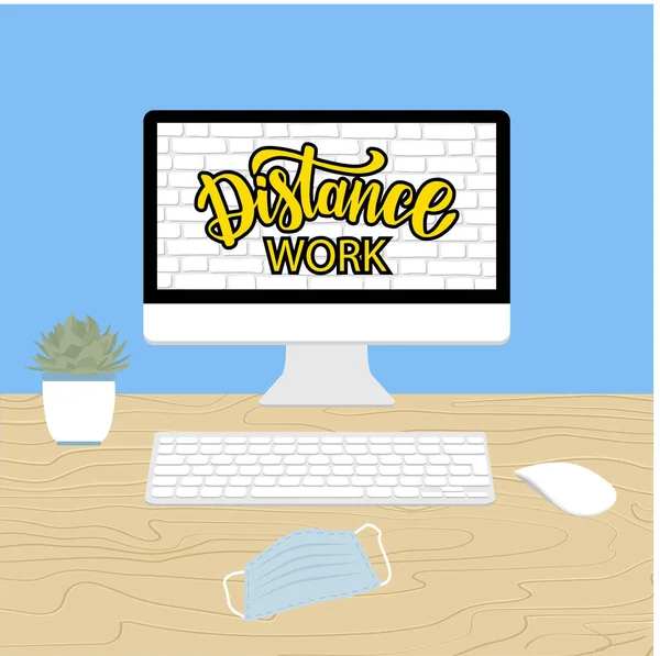 Bilgisayardaki uzaklık çalışma harfleri maketi