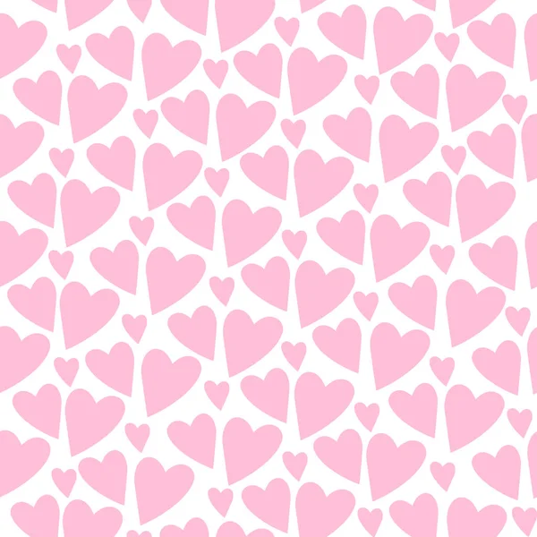 Seamless Pattern Three Sizes Hearts Lots Simple Pink Hearts Little — Stock Vector