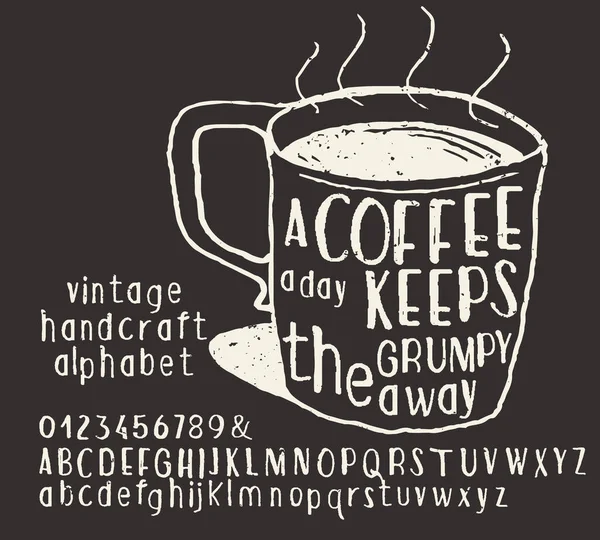 Die Schrift Kaffee Ist Inspiriert Von Geschmückten Vintage Postern Und — Stockvektor