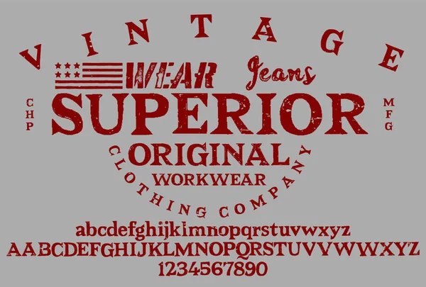 Craft Retro Vintage Schriftdesign Jugendmode Texturiertes Alphabet Pop Moderne Anzeige — Stockvektor