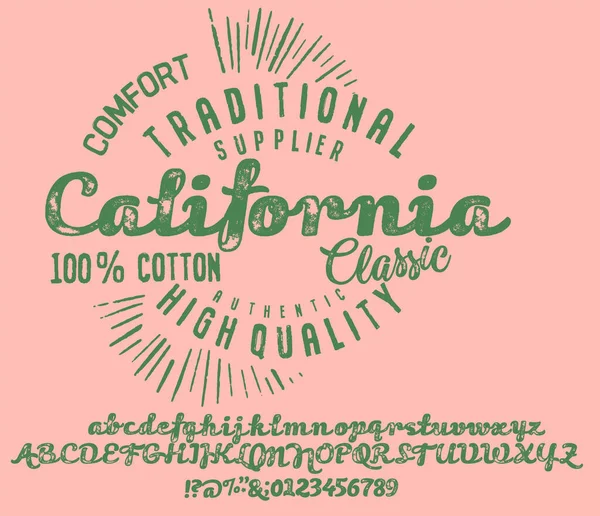 Alfabeto Caligráfico Manuscrito Para Camiseta Indumentaria Vintage Script Cepillo Letras — Vector de stock