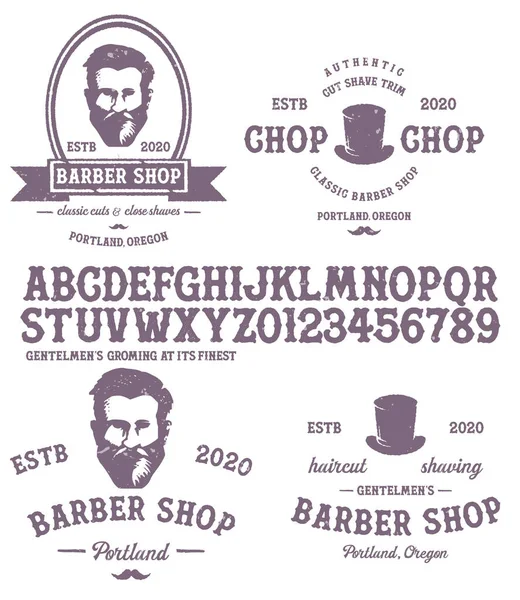 Barbershop Typeface Retro Abeceda Západním Stylu Slab Serif Type Letters — Stockový vektor