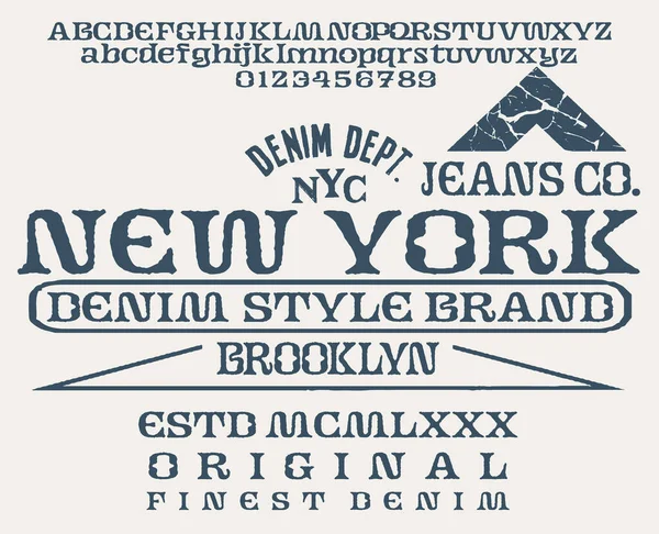 Diseño Tipografía Vintage Retro Artesanal Tipo Moda Juvenil Alfabeto Texturizado — Vector de stock