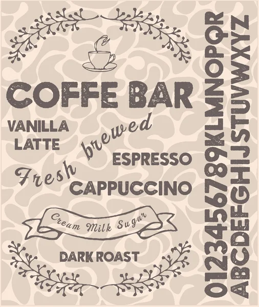 Vintage Schrift Kaffee Illustration Für Poster Oder Menüvorlage Zitat Kaffeetasse — Stockvektor