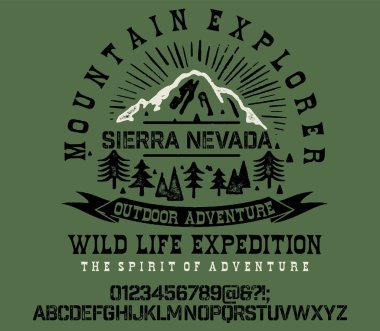 Tişört ya da giysi için orijinal Denim baskısı. Moda ve baskı için eski okul vektörü grafiği.