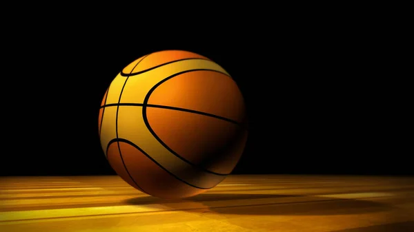 Basketbal Houten Textuurvloer Computer Gegenereerde Render Sport Achtergrond Met Kopieerruimte — Stockfoto