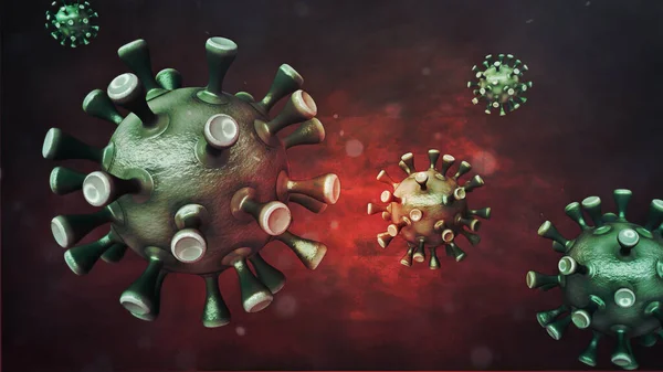 Corona Virüs Ajanı Konsepti Çovid Enfeksiyonunun Boyutlu Görüntülenmesi — Stok fotoğraf