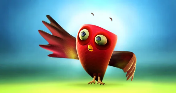 Renkli arkaplanı olan Baykuş çizimi