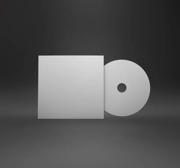 CD albüm gradyan bir arkaplan oluşturur. Kendi CD kapağınızı kullanmak için bir asgari şablon, düzen (3B render)