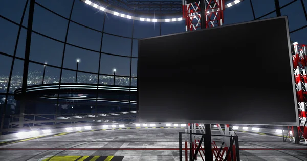 Endüstriyel TV monitörlü arka plan programı. Sanal izleme sistemi için ideal, yeşil ekranlı. (3D görüntüleme)