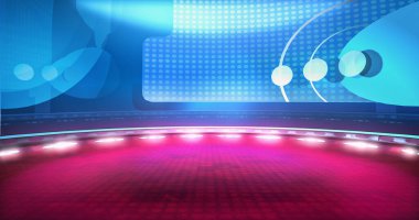Yeşil ekranlı ve izleme sistemli TV programları için uygun görkemli sanal stüdyo arkaplanı