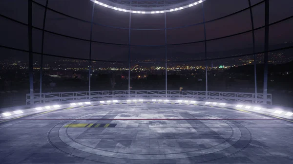 Gece televizyon programı sahne ışıklarıyla sanal zemin. Sanal izleme sistemi için ideal, yeşil ekranlı. (3D görüntüleme)