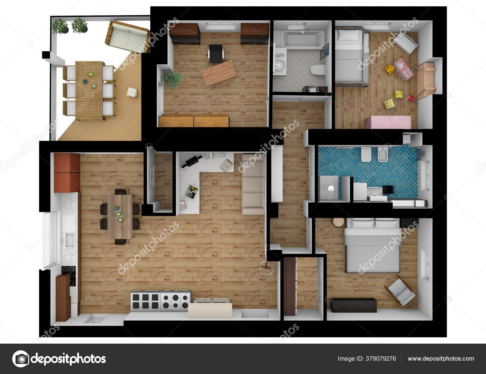 Illustration Floor Plan Floorplanner Stock Photo by