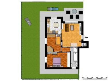 Çizim katı planı. 2D kat planı.