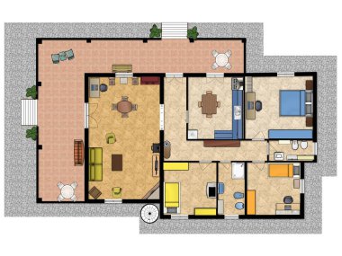 Çizim katı planı. 2D kat planı.