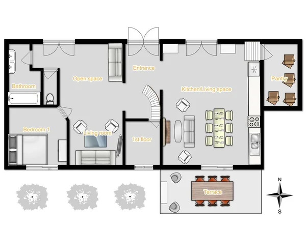 Illustration Floor Plan Floor Plan — Stock Photo, Image