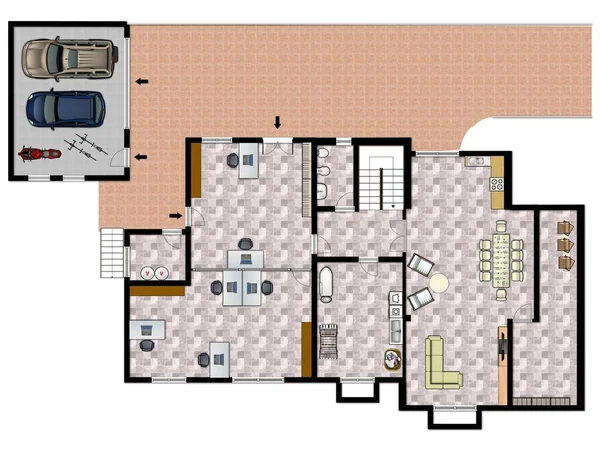 Çizim katı planı. 2D kat planı.