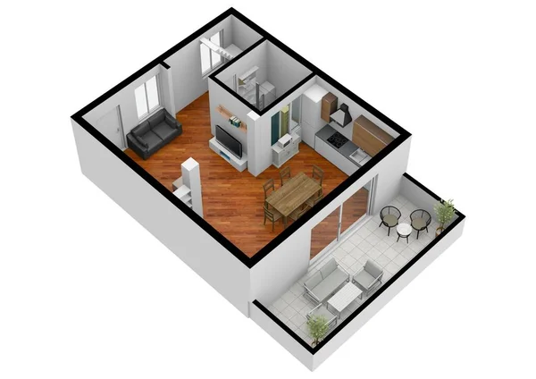 3D çizim kat planı. Yer planlayıcı.