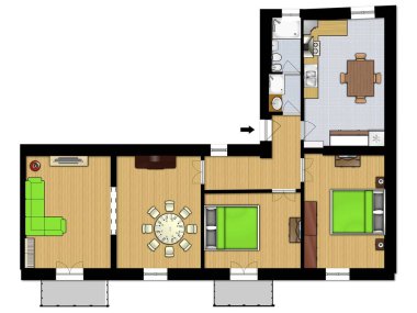 Kat planı. Çizim katı planı.