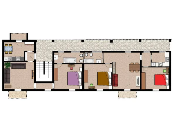 Plan Étage Illustration Plan Étage — Photo