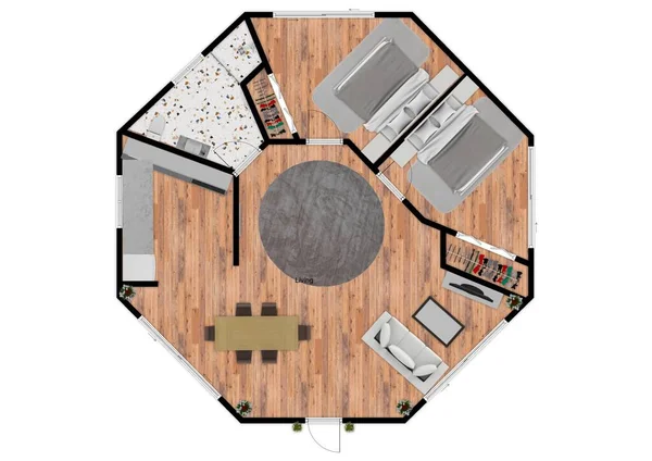 3d plan üst görünümü.