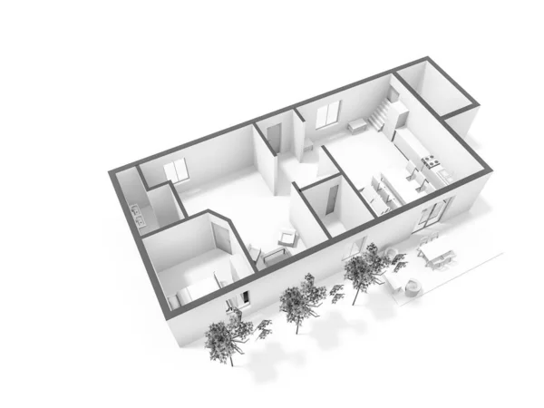 3d plan üst görünümü.