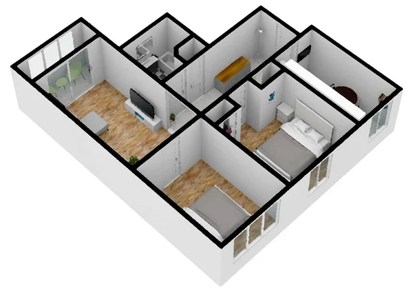 House Plan Sketch Interior Illustration Floor Plan Top View Illustration — Stock Photo, Image