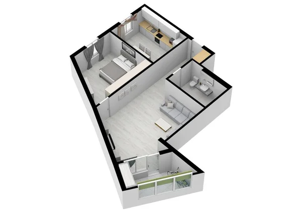 Emlak için 3D kat planı. Kat planı. Ev planı. İç plan.