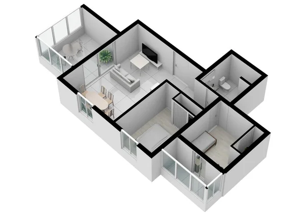 Emlak için 3D kat planı. Kat planı. Ev planı. İç plan.