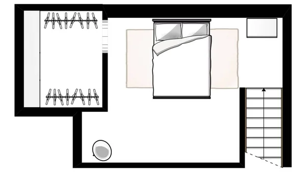 Floor Plan Black White Floor Plan Floorplan Floorp Plan — Stock Photo, Image