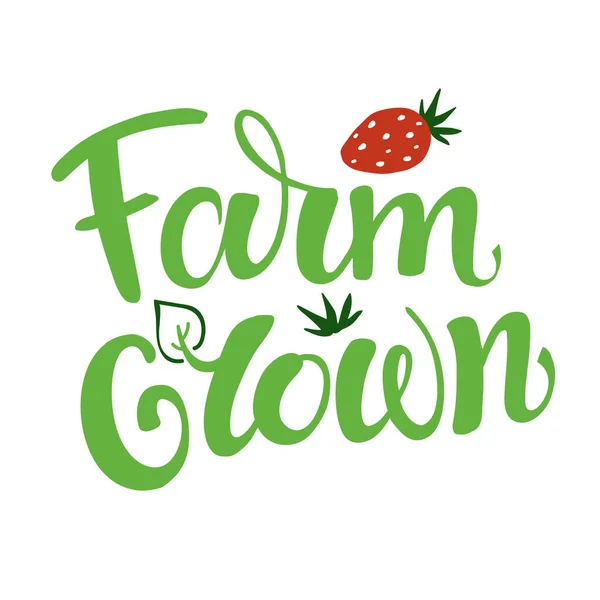 Farm Grown Logo Lable Vektor Illustration — Stockvektor