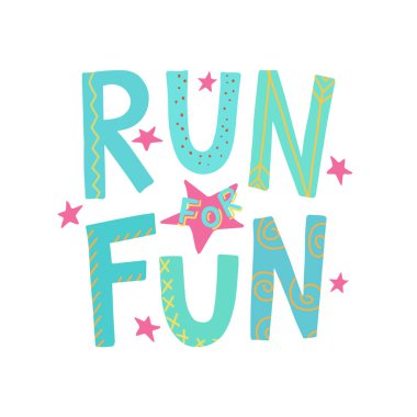 Eğlenceli el çizimi vektör harfleri için çalıştır.