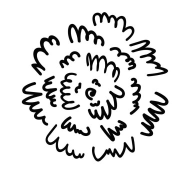 Soyut çiçek. Karalama biçiminde el çizimi vektör çizimi, beyaz arkaplanda izole.