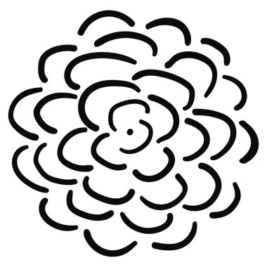 Soyut çiçek. Karalama biçiminde el çizimi vektör çizimi, beyaz arkaplanda izole.