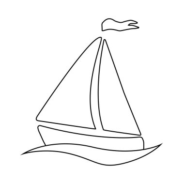 Yelkenliler. Beyaz arkaplanda izole edilmiş vektör illüstrasyonu.
