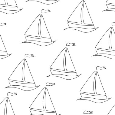 Yelkenlilerle kusursuz bir düzen. Beyaz arkaplanda vektör illüstrasyonu.