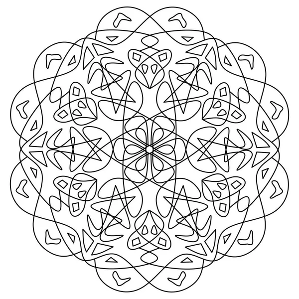 Padrão Circular Forma Mandala Ornamento Decorativo Estilo Oriental Étnico Desenho — Vetor de Stock
