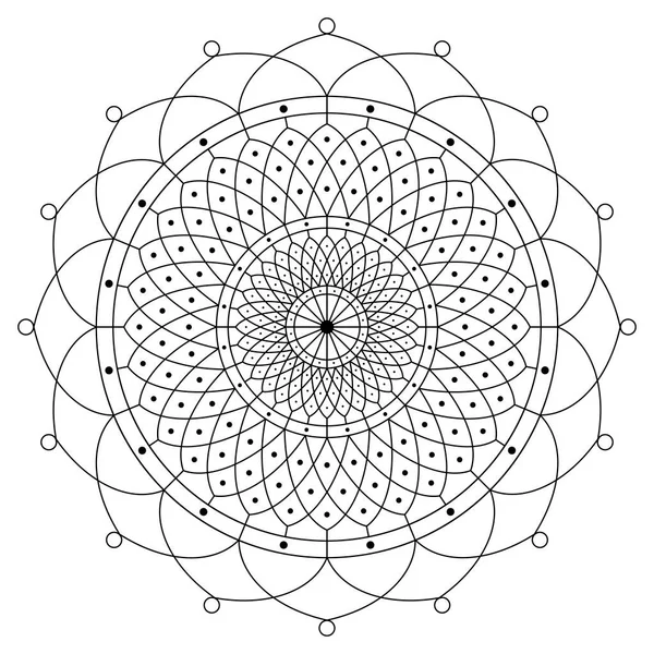Körkörös Minta Mandala Formájában Dekoratív Dísz Etnikai Keleti Stílusban Színező — Stock Vector