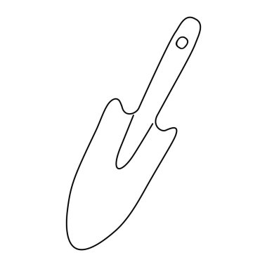 Kürek. Karalama biçiminde el çizimi vektör çizimi, beyaz arkaplanda izole edilmiş.