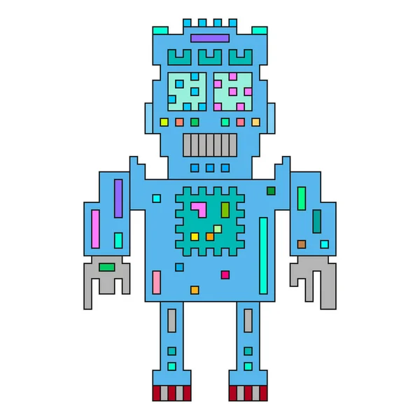 Robot Vektorová Ilustrace Izolovaná Bílém Pozadí — Stockový vektor