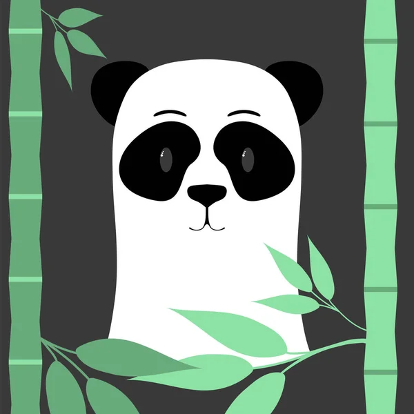 Panda Skandinav Tarzında Vektör Illüstrasyon Komik Sevimli Poster — Stok Vektör