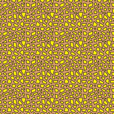 Altın geometrik elementlerle kusursuz soyut desen. Bej arkaplanda vektör illüstrasyonu.