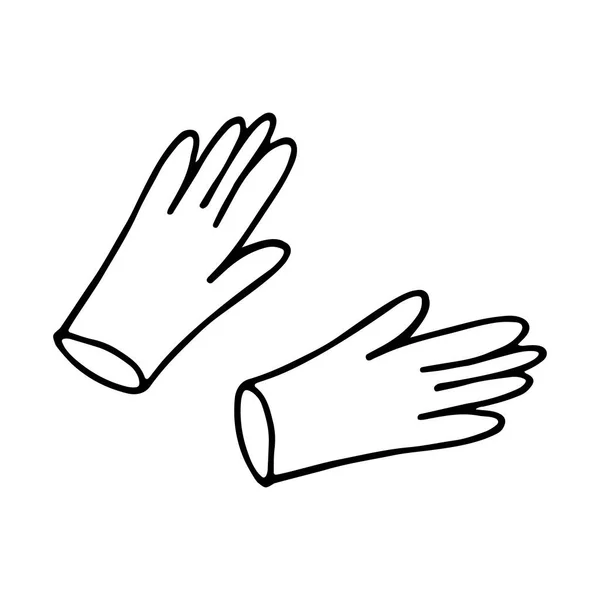 Rękawiczki Ręcznie Rysowane Wektor Ilustracji Stylu Doodle Izolowane Białym Tle — Wektor stockowy