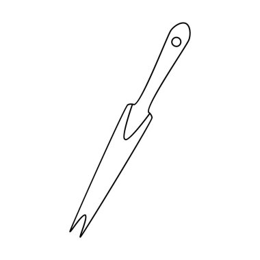 Bahçe kökü çıkarıcı. Beyaz arka planda izole edilmiş el çizimi vektör çizimi.