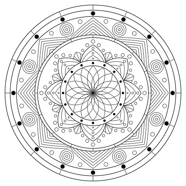 Patrón Circular Forma Mandala Adorno Decorativo Estilo Étnico Oriental Libro — Archivo Imágenes Vectoriales