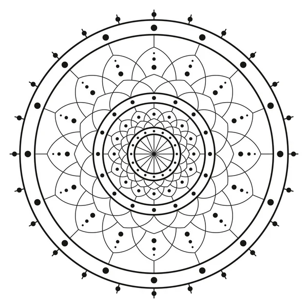 Patrón Circular Forma Mandala Adorno Decorativo Estilo Étnico Oriental Libro — Archivo Imágenes Vectoriales