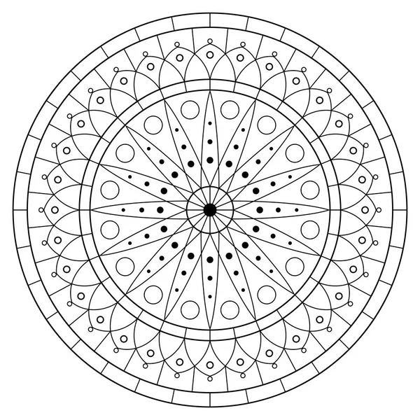 Patrón Circular Forma Mandala Adorno Decorativo Estilo Étnico Oriental Libro — Archivo Imágenes Vectoriales