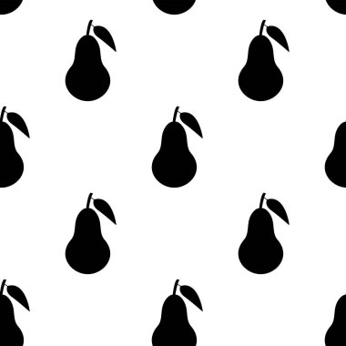 Kusursuz armut deseni. Beyaz arkaplanda vektör illüstrasyonu.