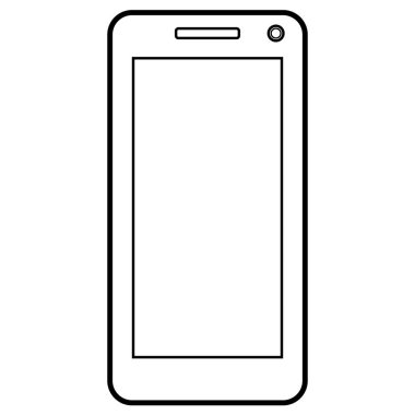 Ekranlı akıllı telefon. Düz biçimli vektör çizimi, beyaz arkaplanda izole edilmiş.