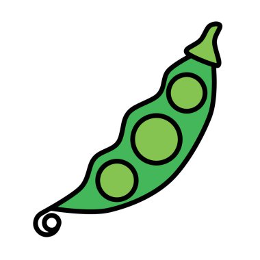 Bezelye. Karalama biçiminde el çizimi vektör çizimi, beyaz arkaplanda izole edilmiş.